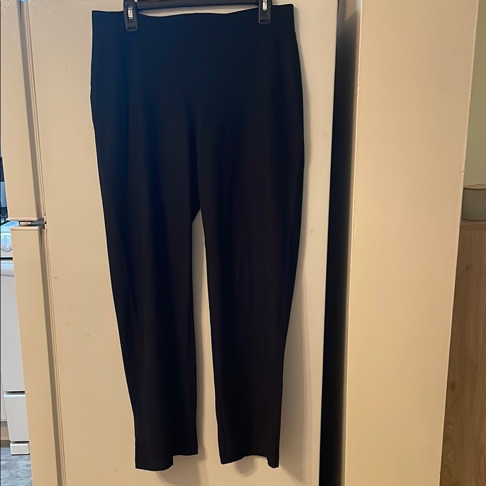 Eileen Fisher Women's Sz Small Black Stretch Crepe Straight Pant Career Academic